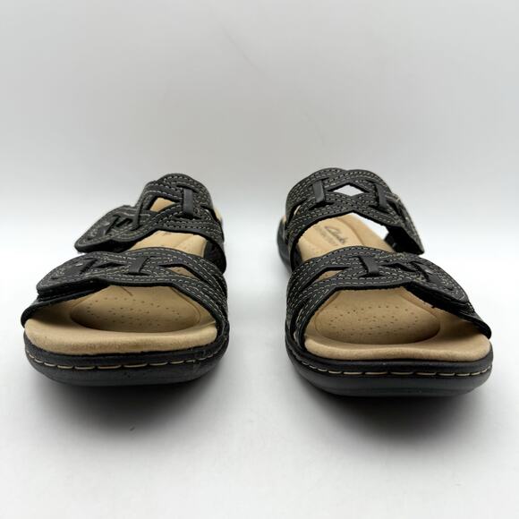 Clarks Womens Laurieann Dusk Sandals US 6 M EU 36 Black Slip On GUC - Picture 6 of 13